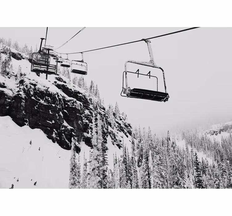 Foto tapete planinski putovanje ski liftom - TenStickers