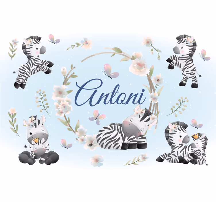 Zidne freske zebra igra s uzorkom - TenStickers