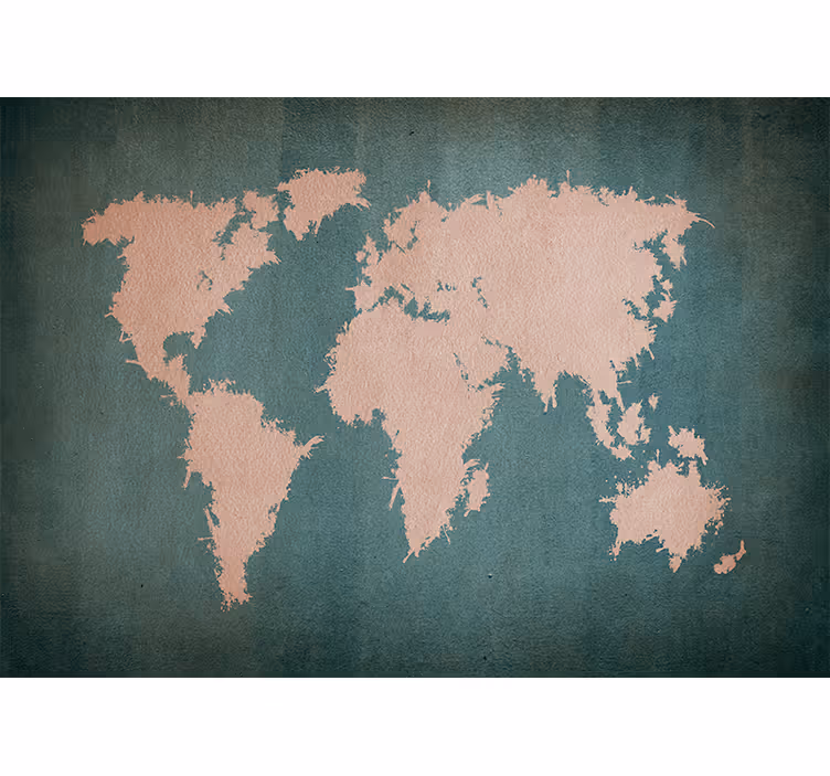Tapeta karta svijeta globalni kontur svijeta - TenStickers
