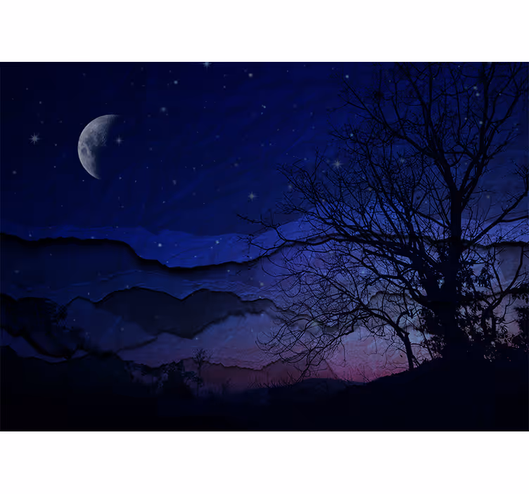 Foto tapete nebo mjesečeva noćna vedrina - TenStickers