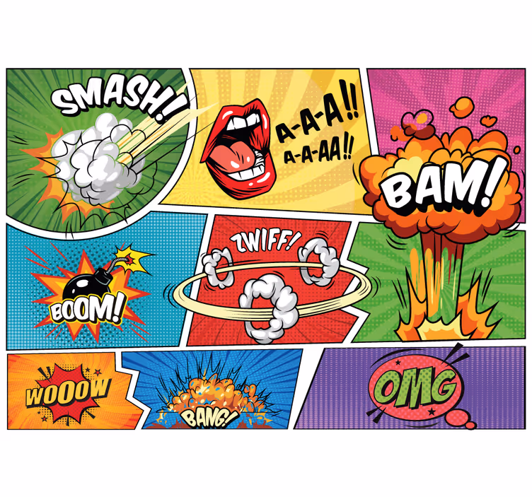 Zidni murali urbane umjetnosti akcija stripova - TenStickers