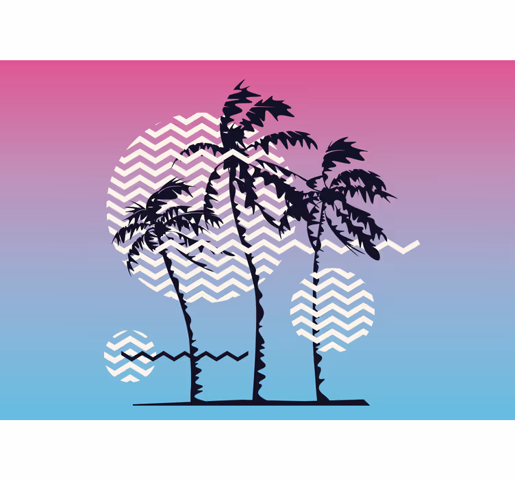 Tapete priroda palme i valovi - TenStickers