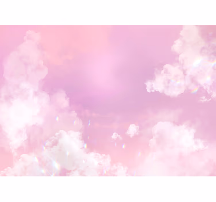 Bijeli oblaci pink sky tinejdžerski zidni murali - TenStickers