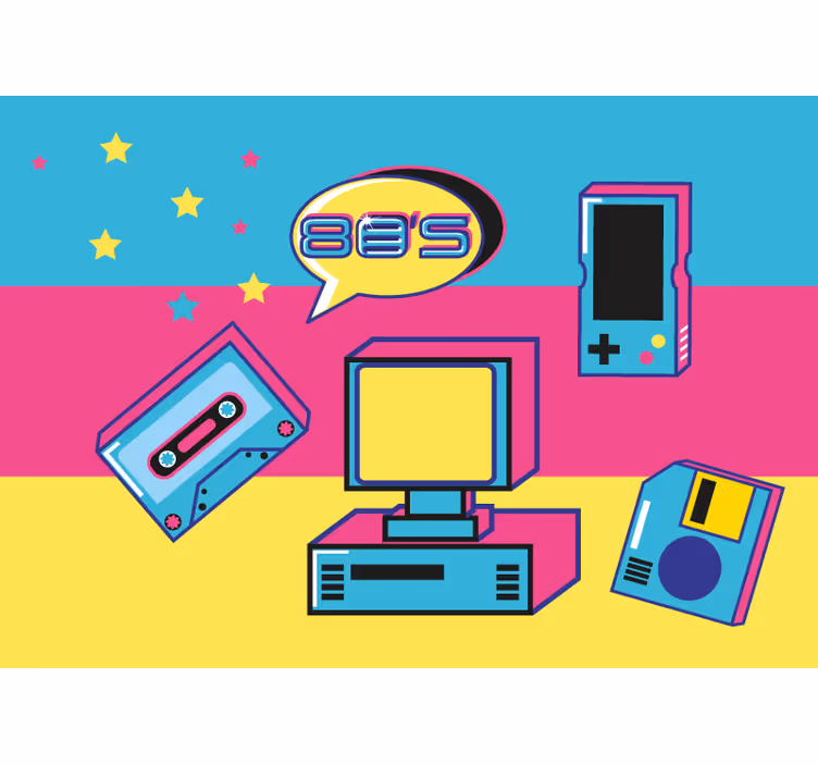 Zidni murali urbane umjetnosti s retro gaming elementima - TenStickers