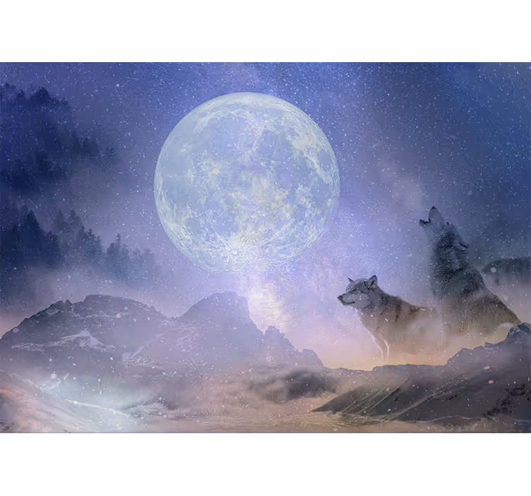 Foto tapete džungla s veličanstvenim mjesečnim vukovima - TenStickers