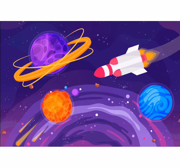 Foto tapete fantazija raketa u svemiru - TenStickers