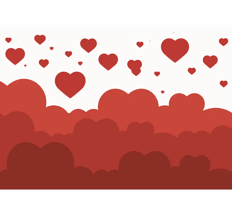 Foto tapete ljubav oblaci srca u letu - TenStickers