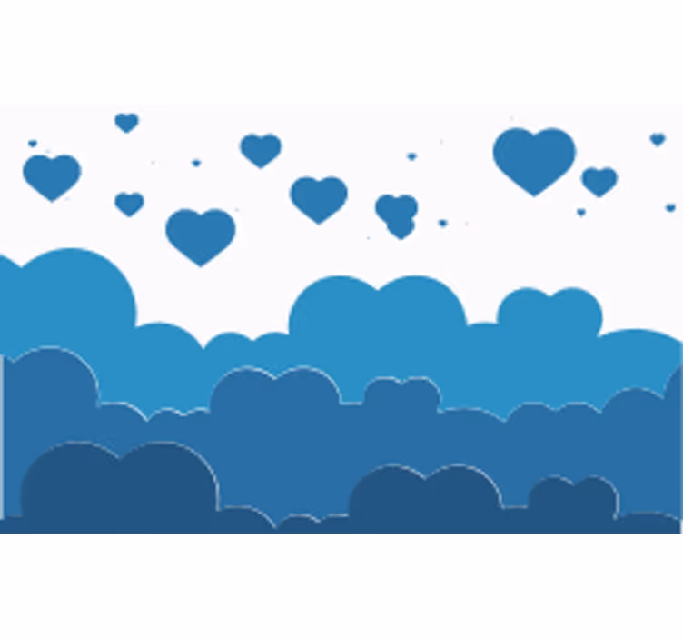 Foto tapete ljubav oblaci i srca - TenStickers