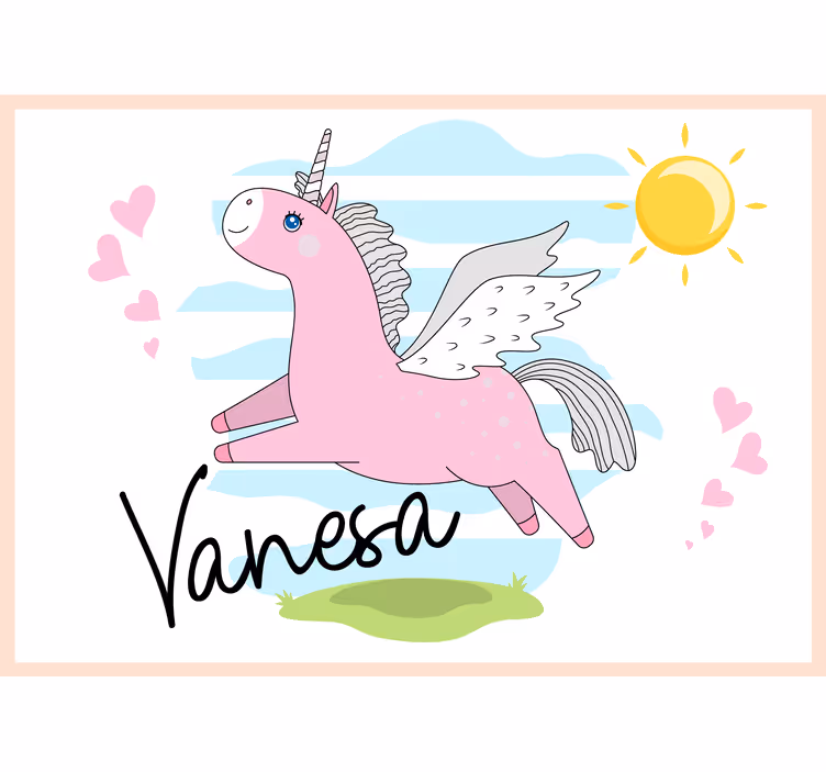 Foto tapete ljubav avantura ružičastog jednoroga - TenStickers