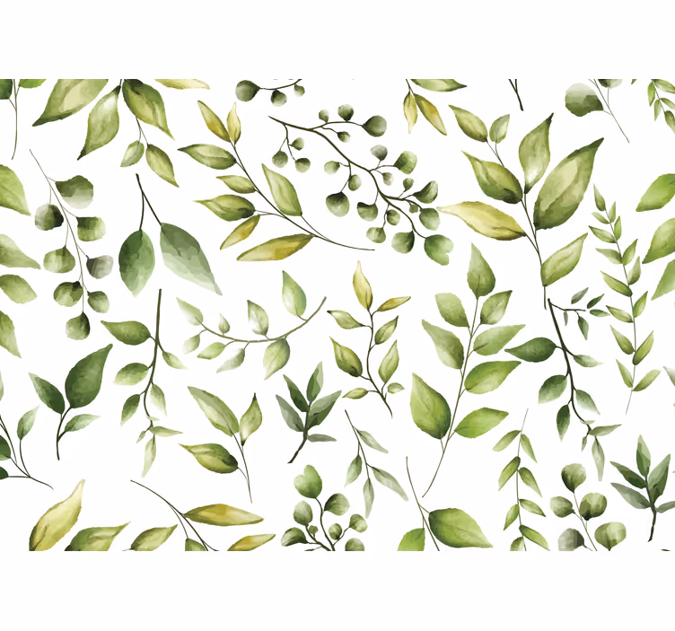 Akvarel eukaliptus lišće nature wall mural - TenStickers