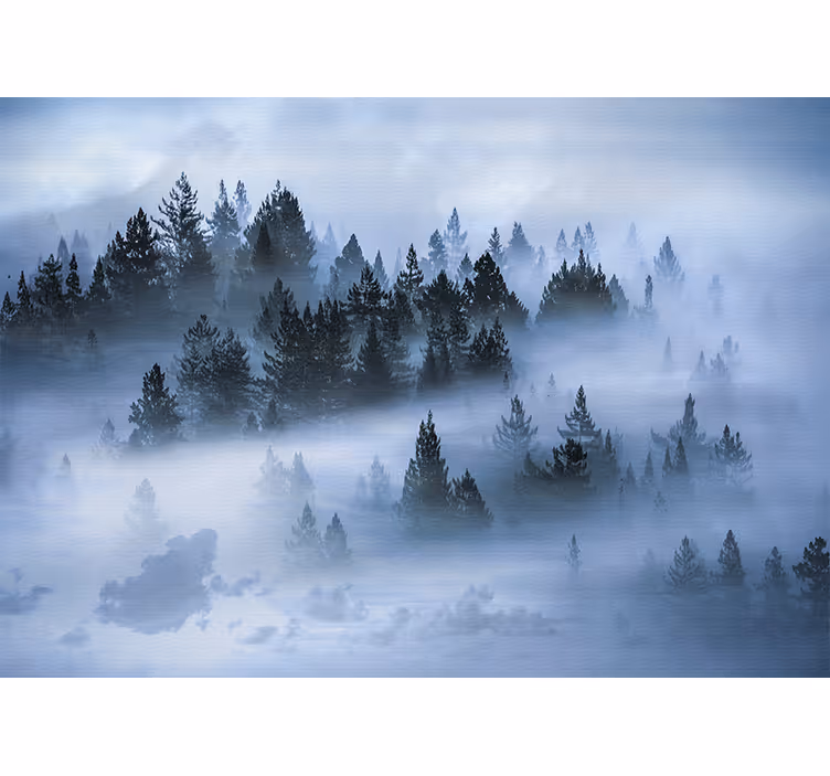 Tapete priroda hazy zeleni šumarski pejzaž - TenStickers
