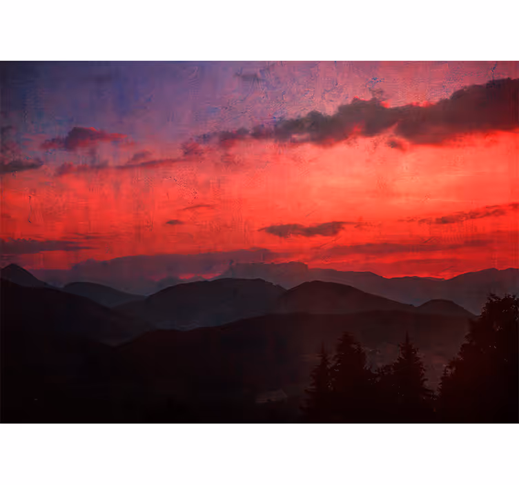 Foto tapete planinski dramatični planinski zalazak - TenStickers
