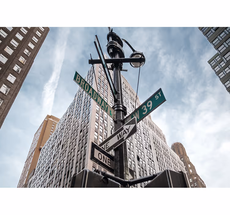 New york zidne pozadine s natpisima broadway ulica - TenStickers