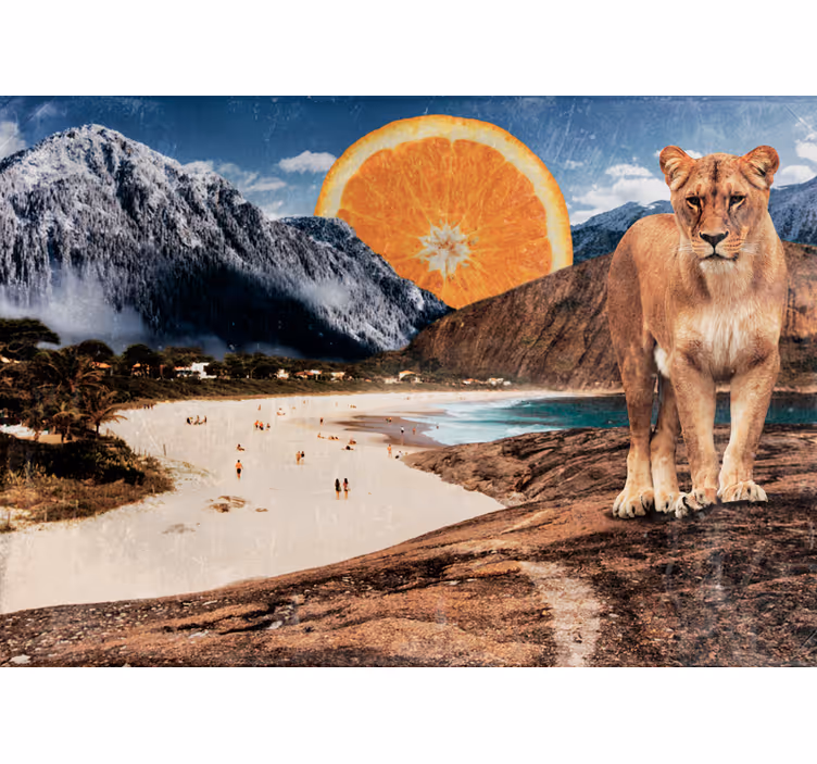 Zidni freske scena plaže s lavom - TenStickers