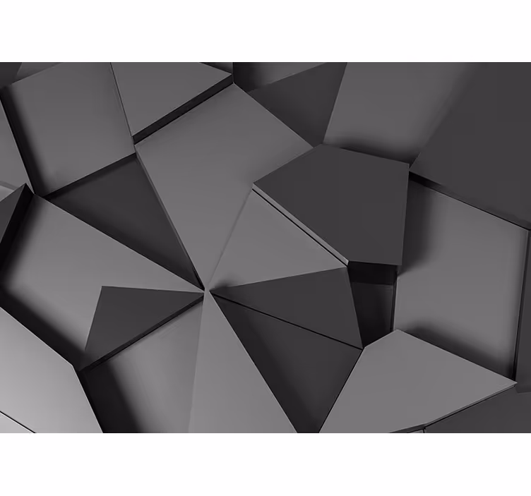 Sivi geometrijski 3d oblici zidni mural - TenStickers