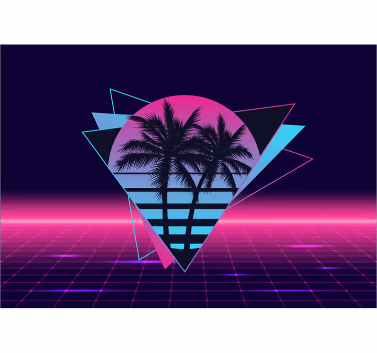 Foto tapete citat retro palm geometrija - TenStickers