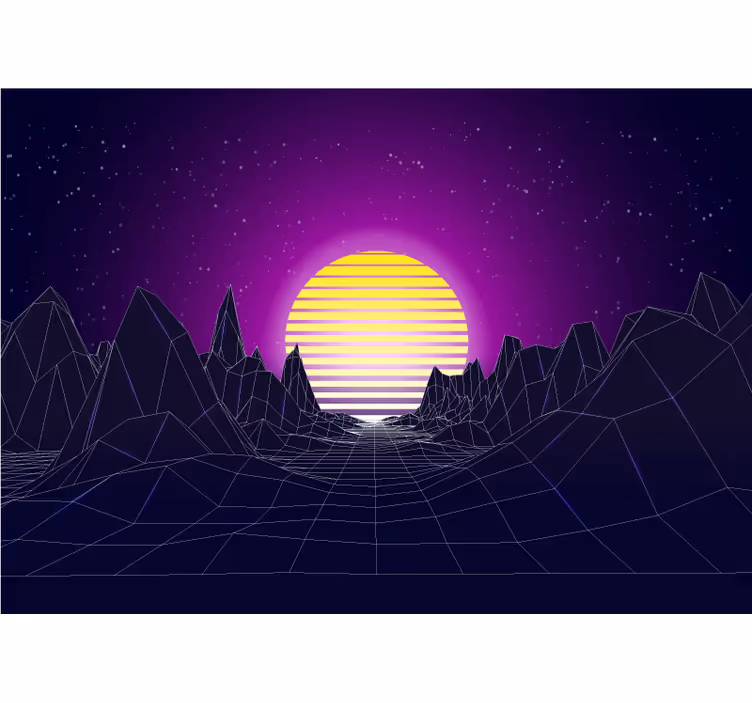 Apstraktni fototapete geometrijski planinski zalazak - TenStickers