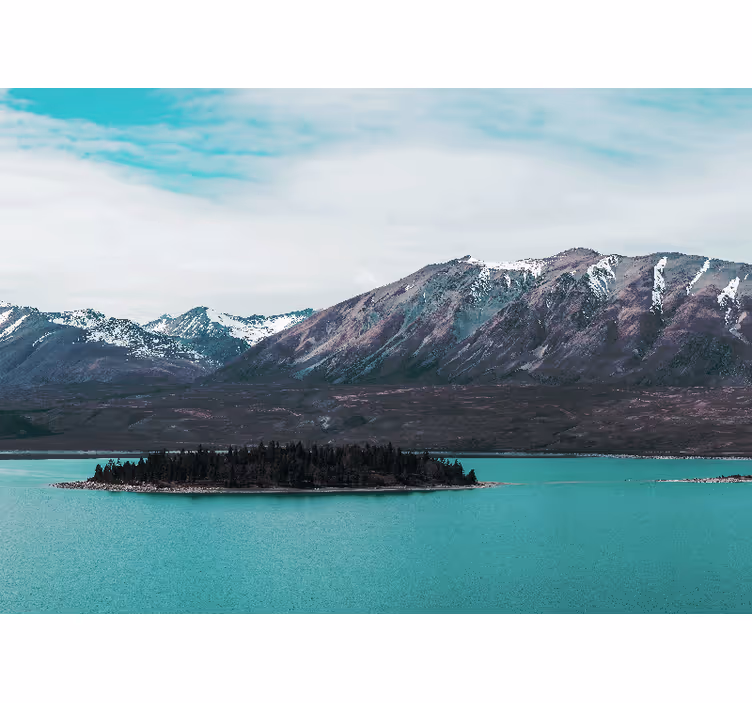 Foto tapeta otok na planinskom jezeru - TenStickers