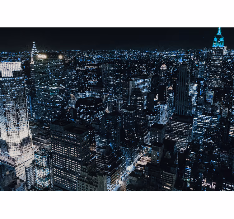New york zidne pozadine noćni pogled na horizont - TenStickers