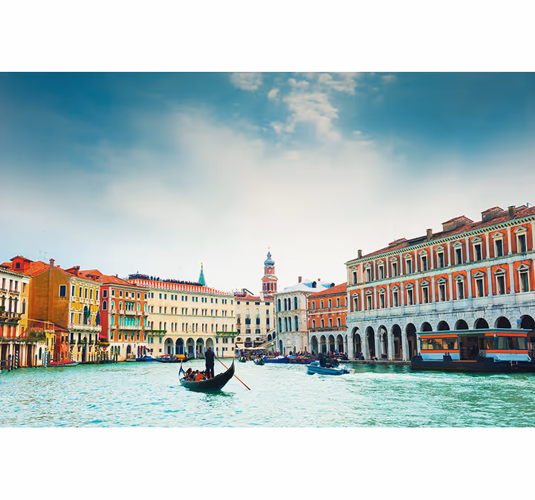 Zidne slike i zidne freske venecijanska perspektiva vode - TenStickers