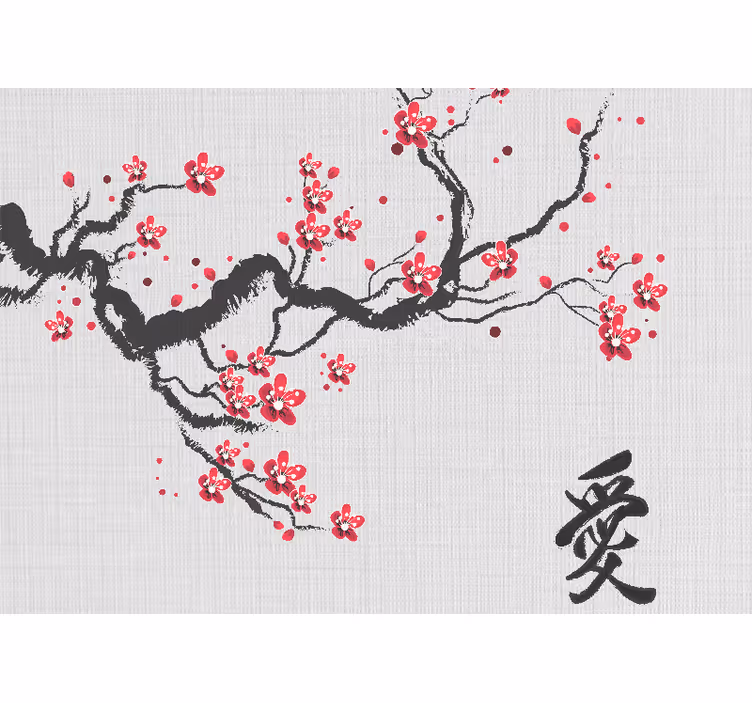 Apstraktni zidni mural u stilu japandi - TenStickers