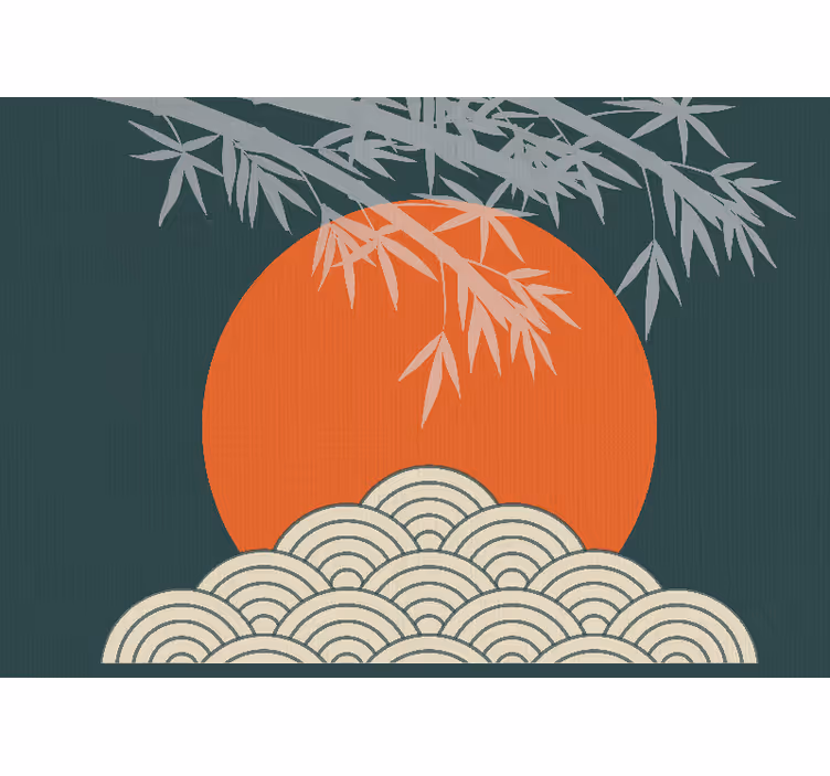 Tapete priroda bamboo i zalazak sunca - TenStickers