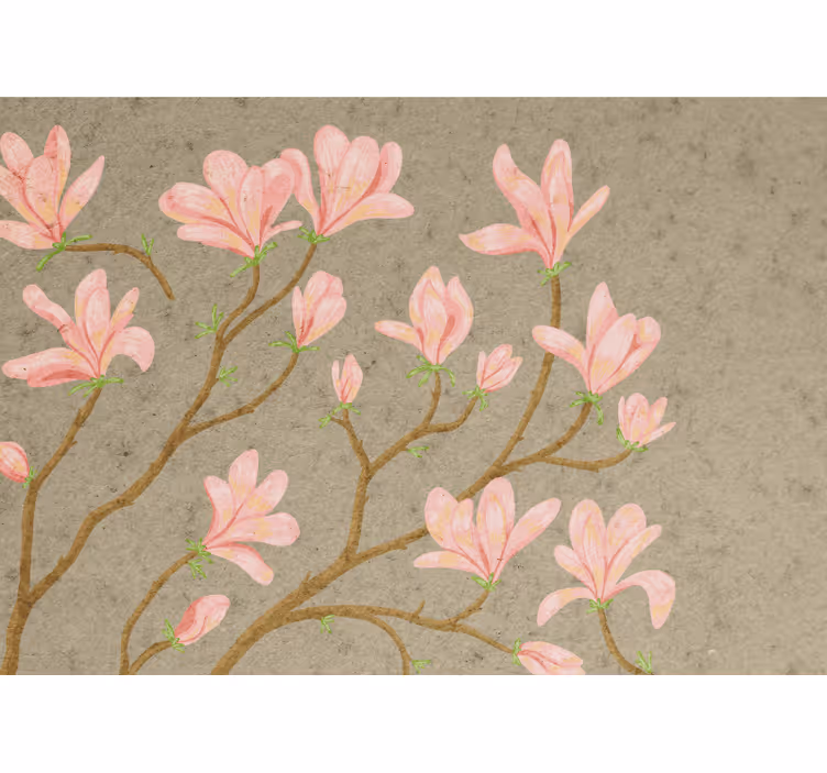 Foto tapete cvijet ružičasti cvjetovi magnolije - TenStickers