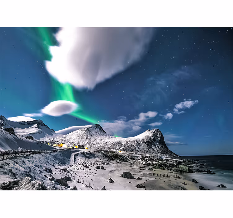 Foto tapeta perspektiva aurora borealis - TenStickers