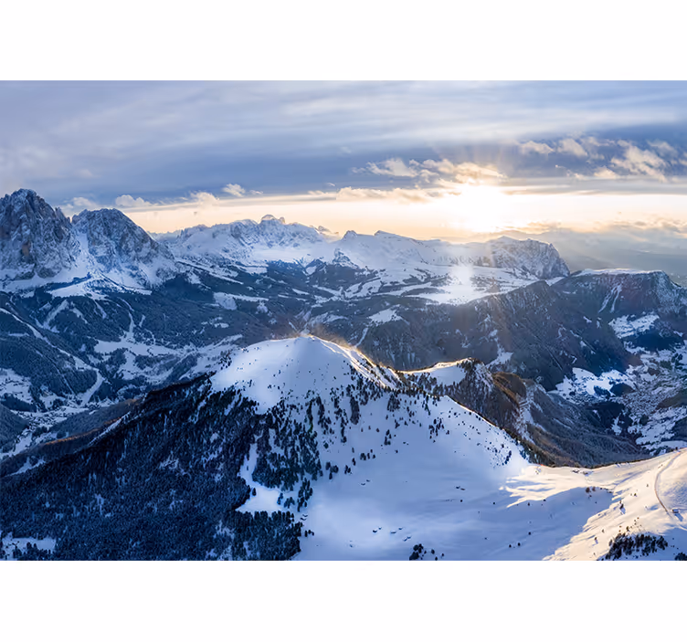 Foto tapete planinski alpska panorama izlaska sunca - TenStickers