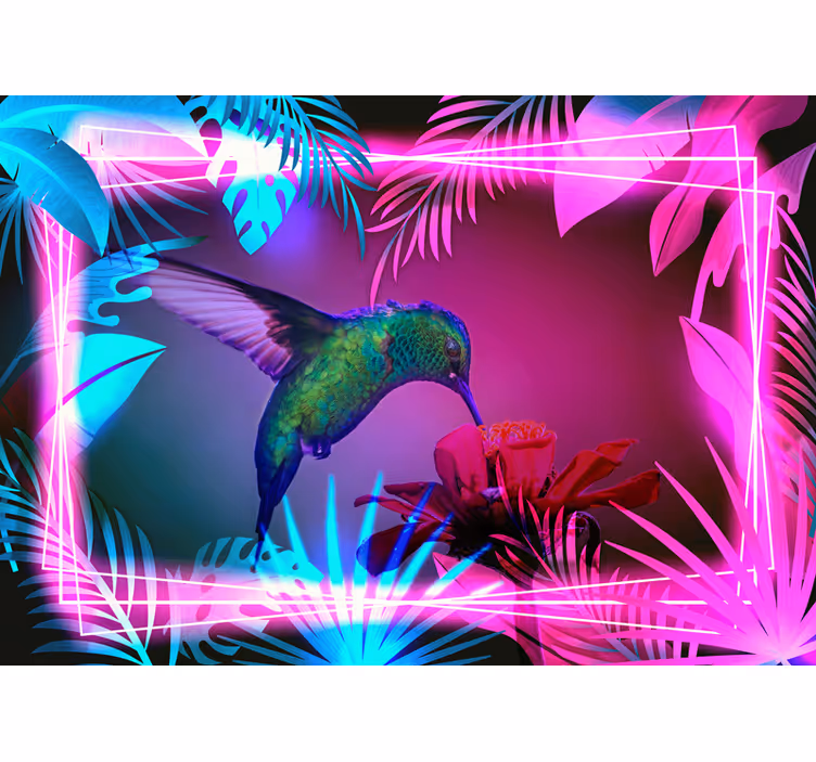 Kolibri ptice neonski zidni mural - TenStickers