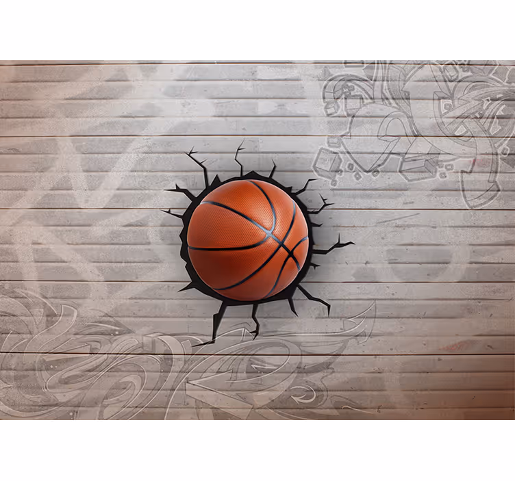 Košarkaški grafiti 3d zidne pozadine - TenStickers