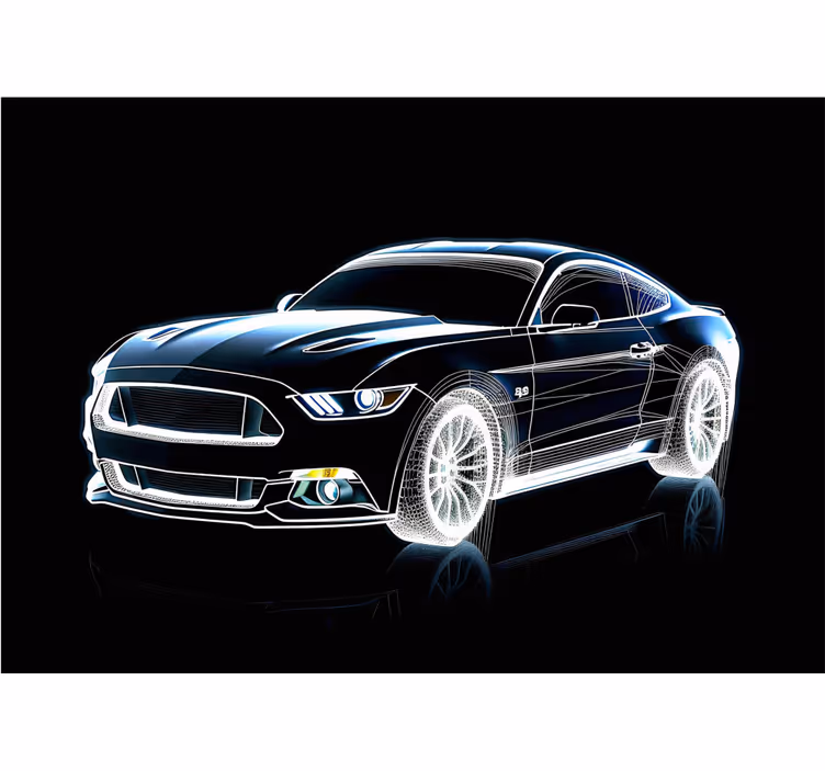 Foto tapete spavaća za tinejdžere hologram deportive car - TenStickers
