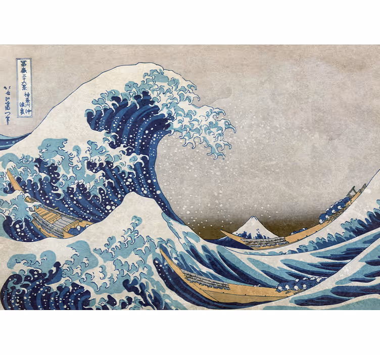 Foto tapete klasična umjetnost stari stil kanagawa boje - TenStickers