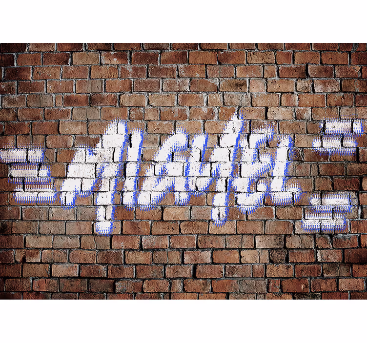 Foto tapete spavaća za tinejdžere grafit od opeke s imenom - TenStickers