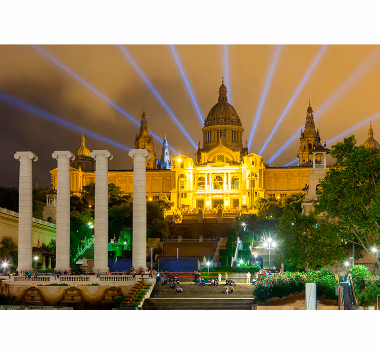 Zidne slike i zidne freske barcelonska noćna svjetla - TenStickers
