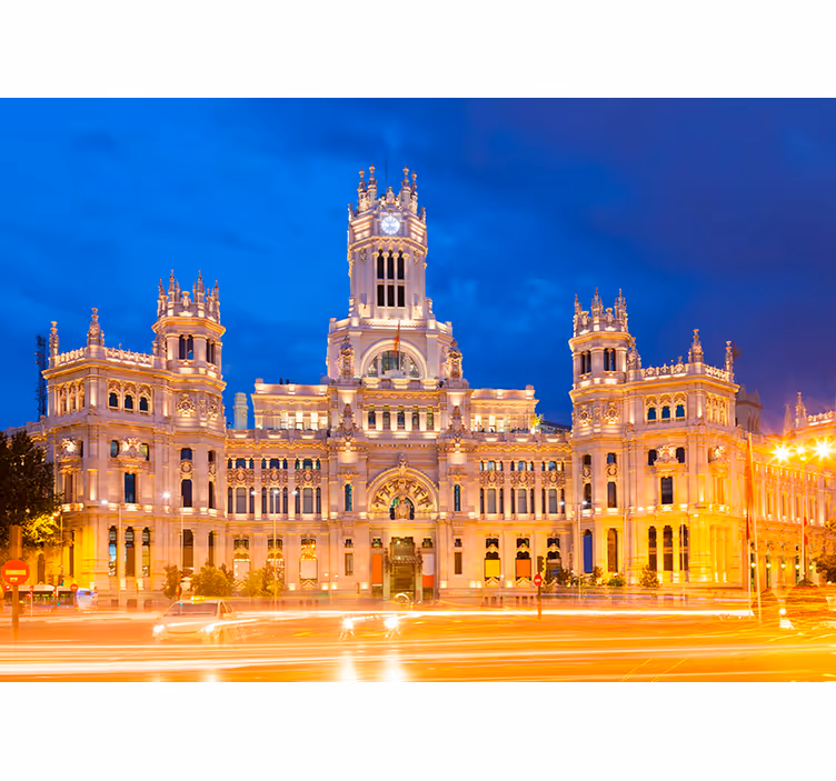 Foto tapete Madrid osvijetljeni gradski pejzaž - TenStickers