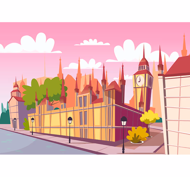 Foto tapete London crtani gradski pejzaž - TenStickers