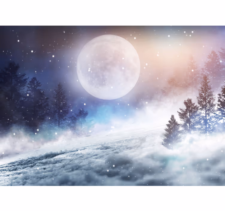 Fantazijska šuma sa zidnim freskama za djecu punog mjeseca - TenStickers