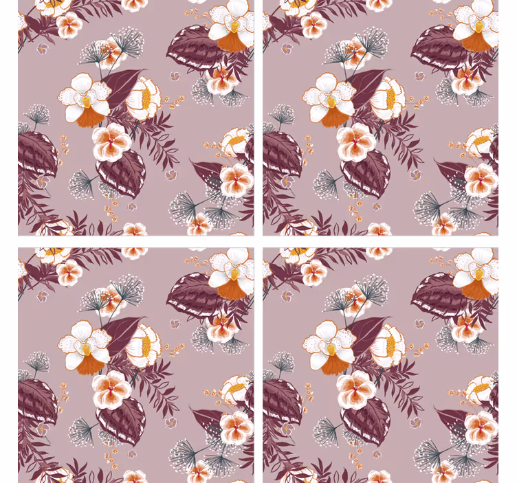 šareni cvjetni print coaster - TenStickers