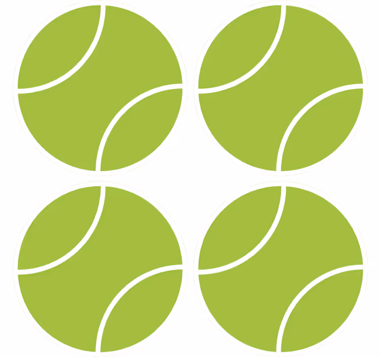 Podmetač za čaše nakaza zeleni set inspiriran tenisom - TenStickers