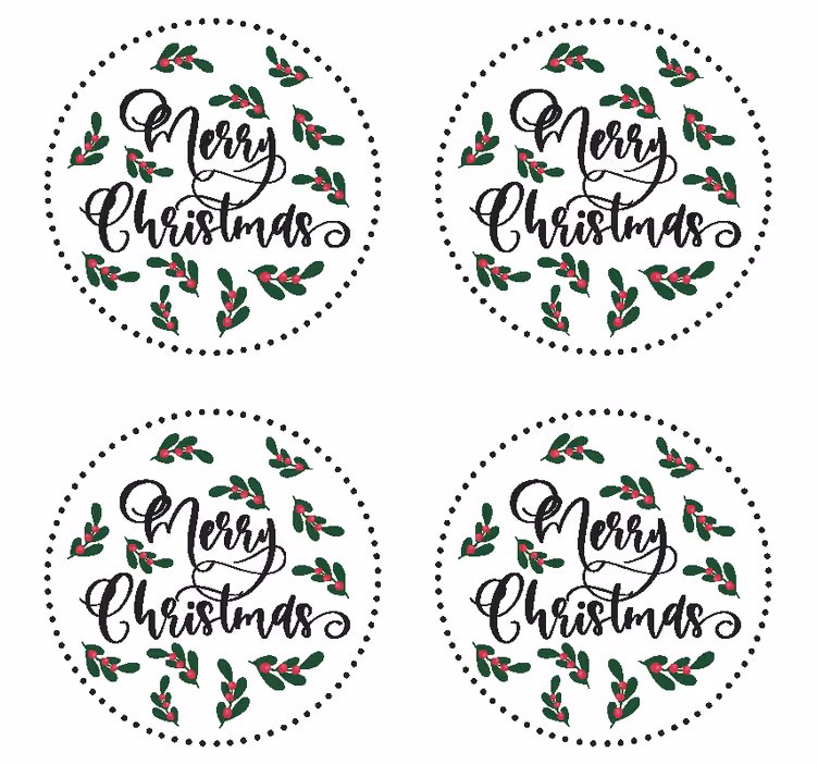 Veselo božićno drvce piće coaster - TenStickers
