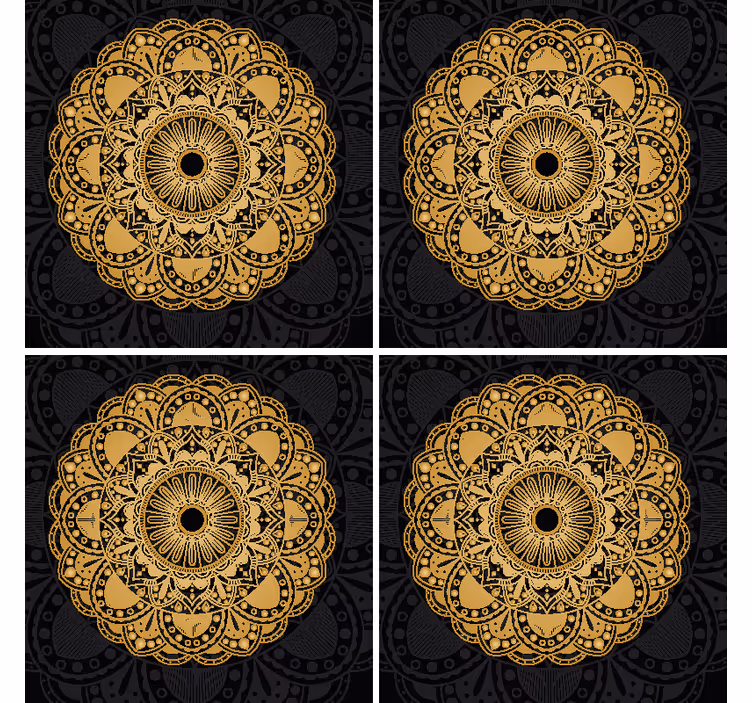 Zlatna mandala piće coaster - TenStickers
