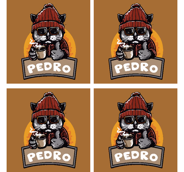 Retro mačka s imenom personaliziranim podmornicama - TenStickers