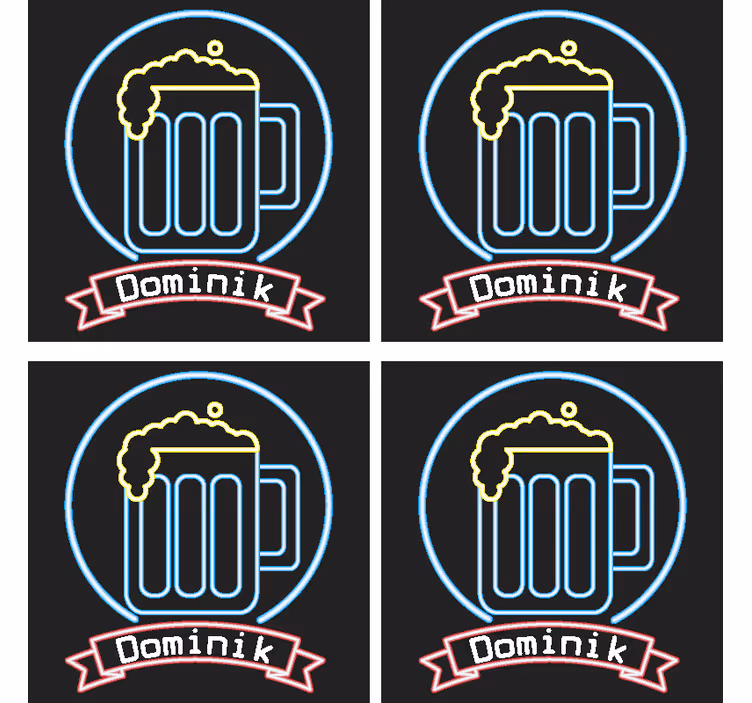 Neonsko pivo s prostirkama za pivo - TenStickers