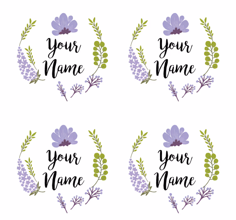Cvjetni s imenima personaliziranim podmornicama - TenStickers