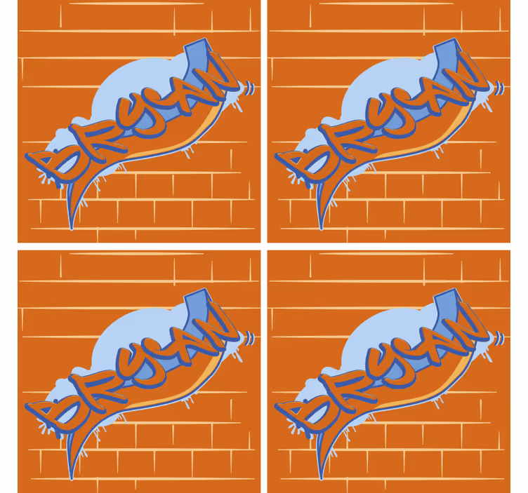 Podmetač za čaše moderan s urbanim grafitnim uzorkom - TenStickers
