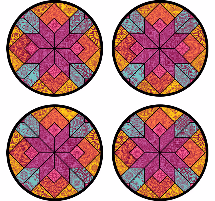 Podmetač za čaše u vibrantnom geometrijskom uzorku - TenStickers
