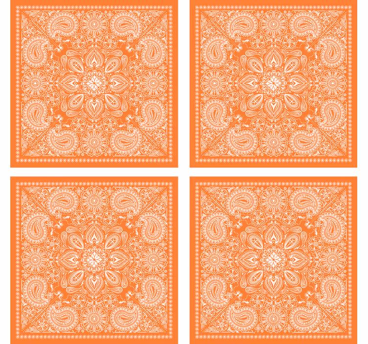 Podmetač za čaše s detaljnim paisley uzorkom - TenStickers