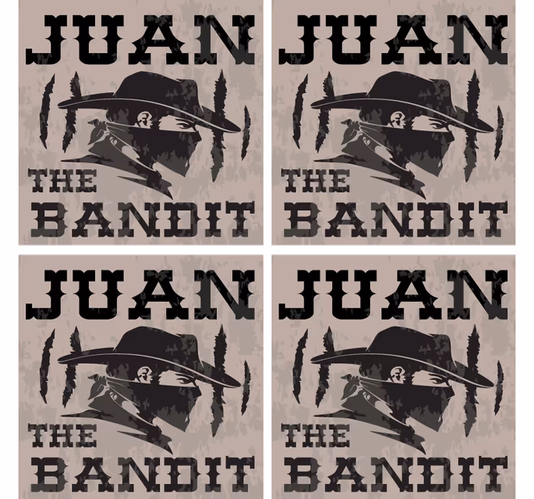 Podmetač za čaše berba silueta juana bandita - TenStickers