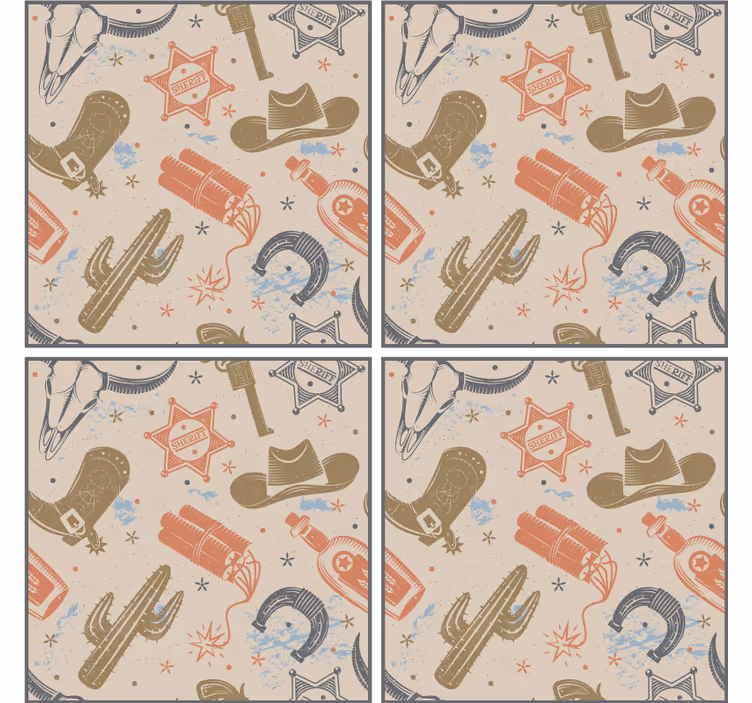 Podmetač za čaše nakaza u cowboy stilu - TenStickers